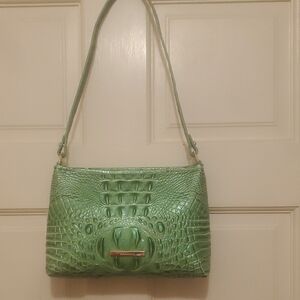 Brahmin Green Crocodile-Embossed Shoulder Bag.nwt